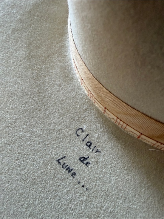Nick Fouquet Beige Felt Fedora with Tan Band custom design 6 7/8 main image 4
